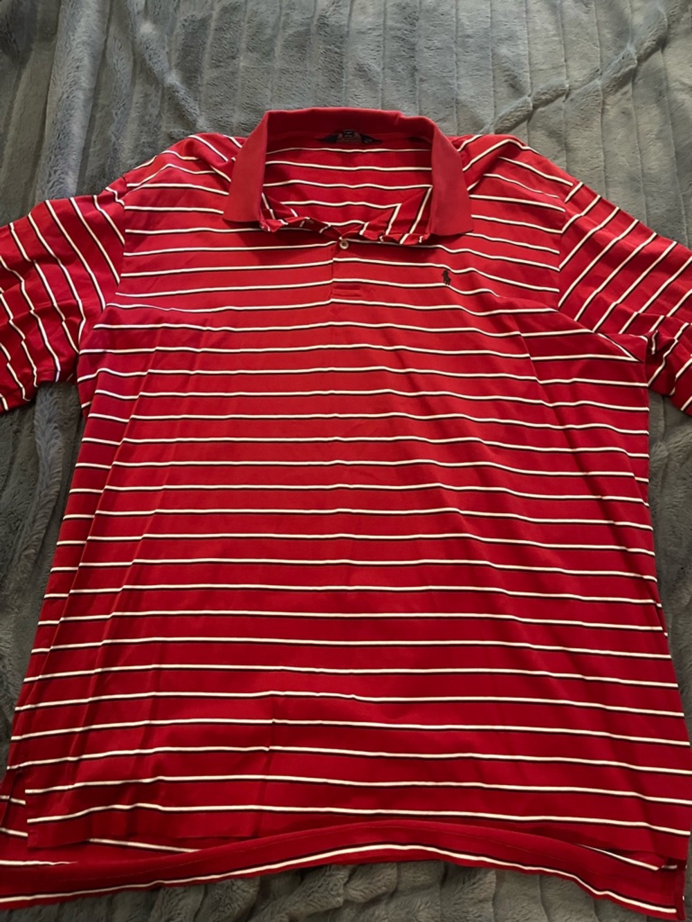 Men's Red Striped Polo Shirt - Classic Casual Polo